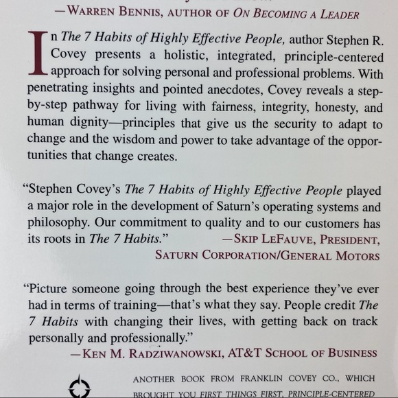 The 7 Habits of Highly Effective People Book Paperback - Picture 3 of 13